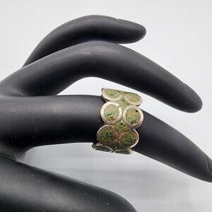 Vintage Taxco Sterling Silver Turquoise Mosaic Circle Ring Size 5.25